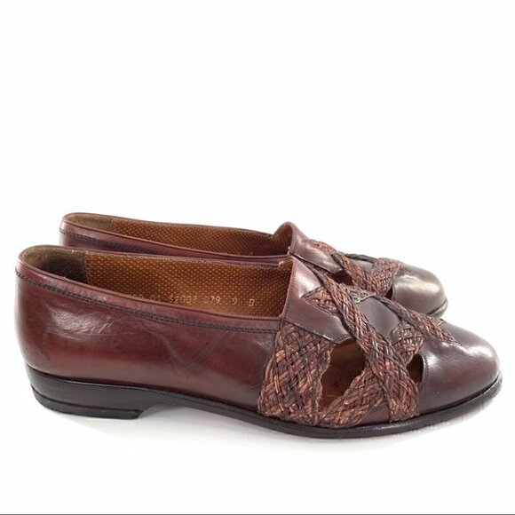 R Martegani mens loafers size 9 brown Italian leather vintage 90s Grandpacore main image 9